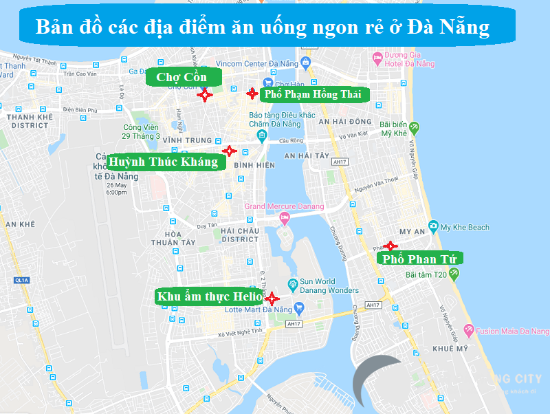 Bản đồ địa điểm ăn uống ngon ở Đà Nẵng